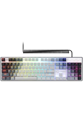 LORGAR Μηχανικό πληκτρολόγιο παιχνιδιών Azar 514 RGB, φωτισμός RGB, Layout EN Λευκό