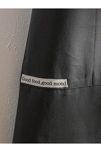 LC Waikiki Anthracite Embroidered Cotton Kitchen Apron