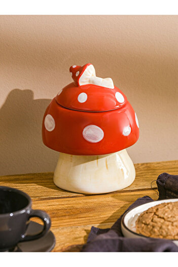 LC Waikiki Mixed Mushroom Figured Ceramic Storage Container 14 cm