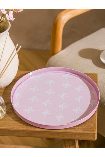 LC Waikiki Pink Bow Printed Metal Tray 24 cm