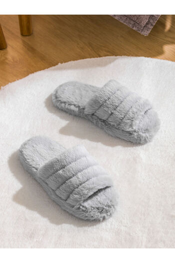 LC Waikiki Gray Women's Plush House Slippers