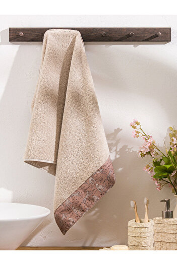 LC Waikiki Beige Embroidered Face Towel 50X80 cm