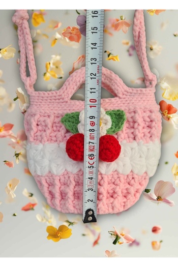 nazegram Children's Knitted Basket Bag, Children's Bag Mini Size