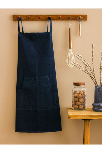 LC Waikiki Blue Kitchen Apron with Pocket Detail