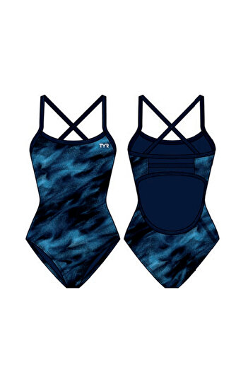 TYR Durafast Elite ®   Tf Girls' Swimsuit - Soren (Blue)