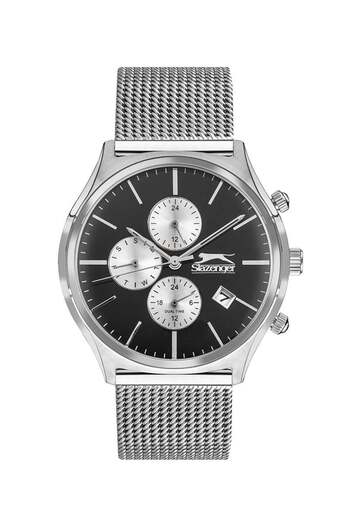 Slazenger Sl.09.1824.2.01 Men's Wristwatch |   41mm Stainless Steel, Dual Time