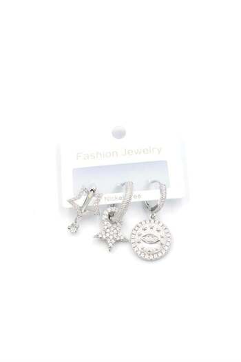 MENESSA 3-Piece Star Earrings - Silver
