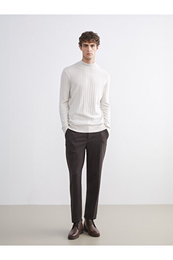 LC Waikiki Beige Half Turtleneck Men's Knitwear Sweater
