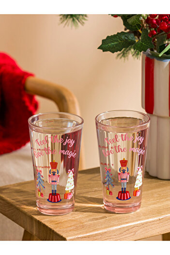 LC Waikiki Vizyon New Season Lead Soldier Printed Glass Cup Set of 2 420 ml