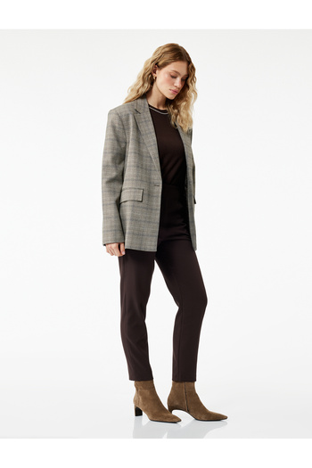 Koton Regular Fit High Waist Cigarette Fabric Trousers
