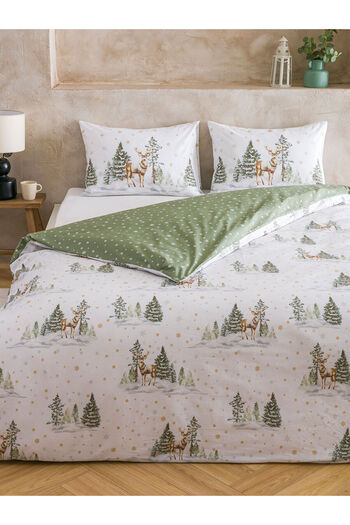 LC Waikiki Mixed New Year's Themed Double Duvet Cover Set