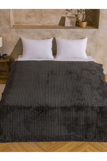 LC Waikiki Anthracite Double Plush Blanket 200X220 cm
