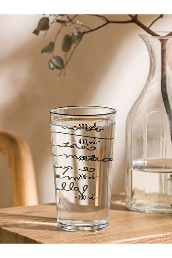 LC Waikiki Black Printed Glass Cup 500 ml