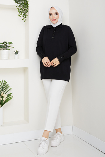 Pamuk Butik Women's Mercerized Knitwear Tunic with Stone Detail
