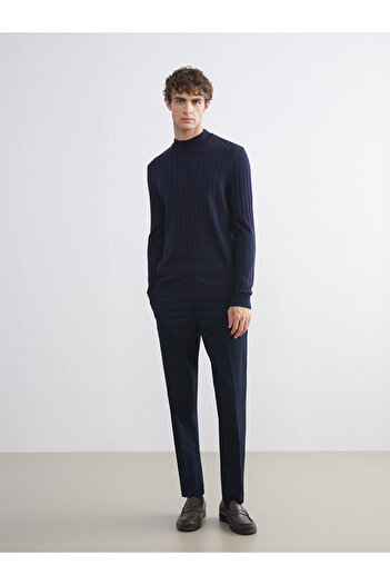 LC Waikiki Navy Blue Half Turtleneck Men's Knitwear Sweater