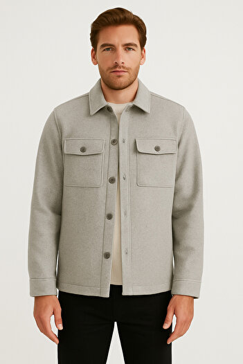 centilmen Men's Coat with Collar Pocket Detail 2905-25K