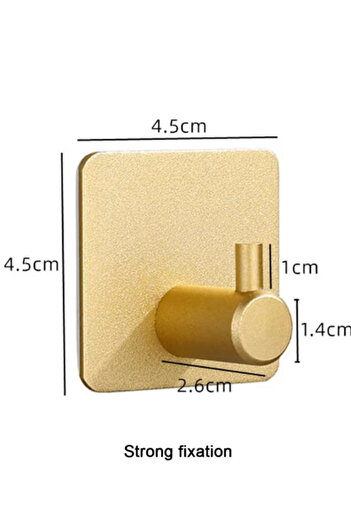 OEM Set of 6 self-adhesive hooks, stainless steel, gold, Premium
