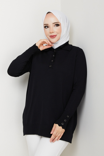 Pamuk Butik Women's Mercerized Knitwear Tunic with Stone Detail