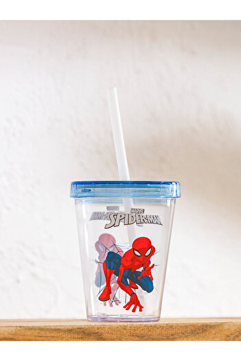 LC Waikiki Mixed Spider-Man Printed Glass with Straw