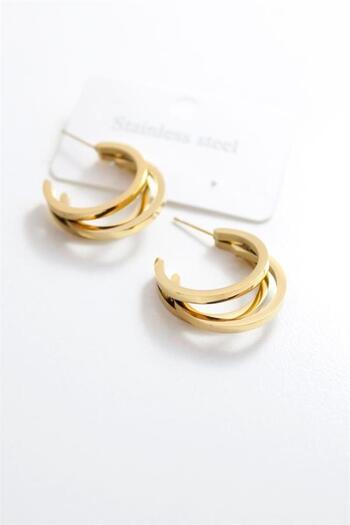 MENESSA Three-hoop earrings - gold