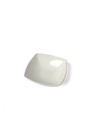 SQUALO Squalo - Elegant Square Porcelain Serving Dish with Curved Edges, White - 8x24.8x24.5 cm