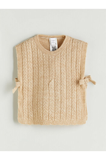 LC Waikiki Brown Crew Neck Girls' Knit Sweater