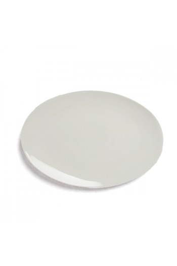 SQUALO Squalo - Elegant Flat Oval Porcelain Serving Dish with Modern Design, White - 2.5x33.5x23 cm