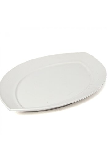 SQUALO Squalo - Elegant Boat-Shaped Oval Serving Platter (Porcelain) with Contemporary Design - White 4x14.7x14.7 cm