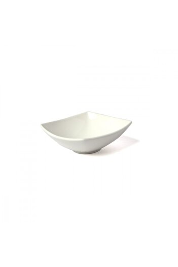 SQUALO Squalo - Elegant square porcelain serving plate with curved edges, white - 4.5x14x14 cm