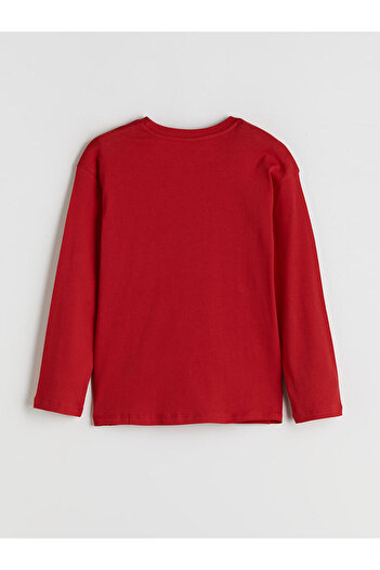 LC Waikiki Red Crew Neck Ataturk Printed Boys' T-Shirt