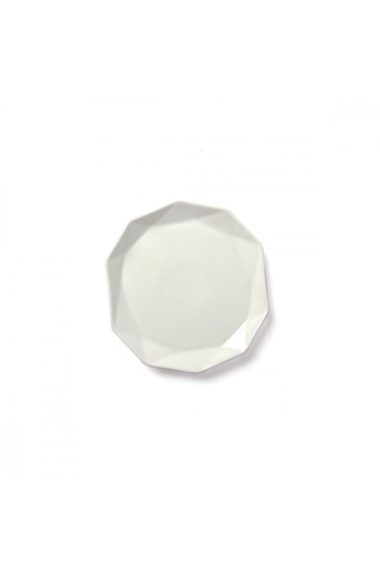 SQUALO Squalo - Elegant Round Serving Dish (Porcelain) with Ribbed Edges, White - 2x18.6x18.6 cm