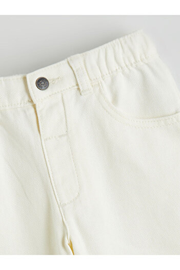LC Waikiki Ecru Elastic Waist Boy's Trousers