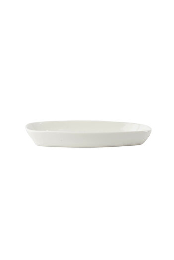 SQUALO Squalo - Elegant oval porcelain serving platter with a contemporary design - White 2.2x19.6x11 cm