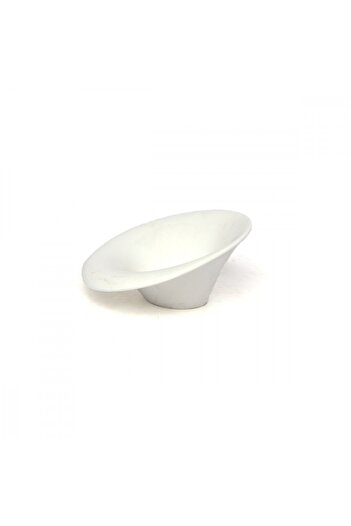 SQUALO Squalo - Elegant oval porcelain plate with a modern design - White 6.5x15x13 cm