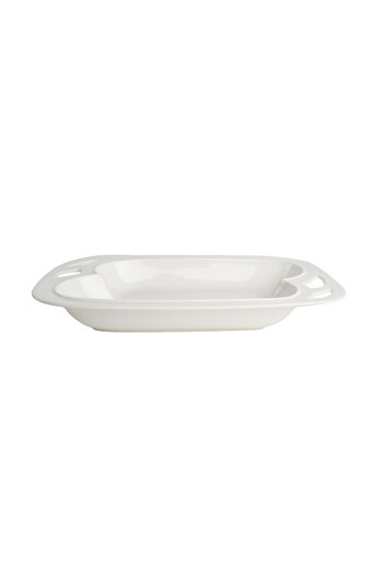 SQUALO Squalo Porcelain Serving Platter, Elegant Rectangular, Contemporary Design - White, 25.5 x 40.5 x 5.5 cm
