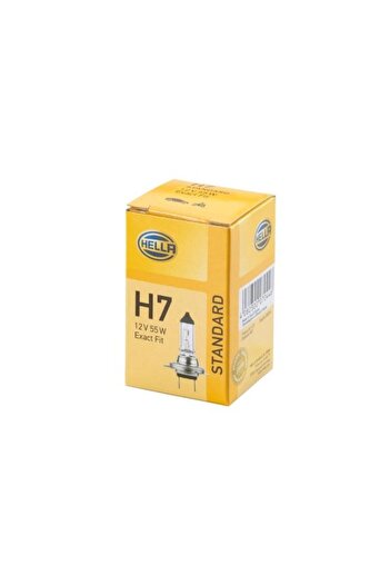 Hella H7 halogen car bulb for high beam, STANDARD, 12V, 55W, PX26D, 3300K, model 8GH 007 157-12