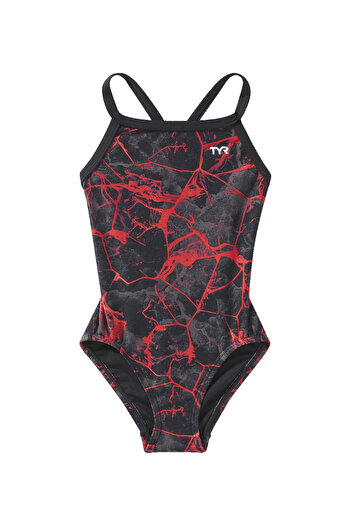 TYR Durafast Elite ®   Df Girls' Swimsuit - Synapse (Red)