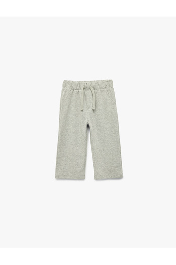 Koton Ribbed Cut-Out Leg Detail Lace-Up Waist Sweatpants