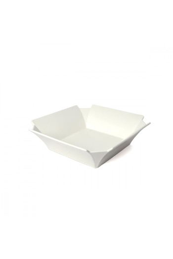 SQUALO Squalo - Elegant deep square porcelain plate with sloping edges, white - 7.5x25.5x25.5 cm