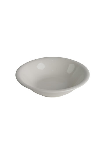 SQUALO Squalo - Deep Round Serving Dish (Porcelain) with an Elegant and Contemporary Design - White 16.8X16.8X4.2 cm