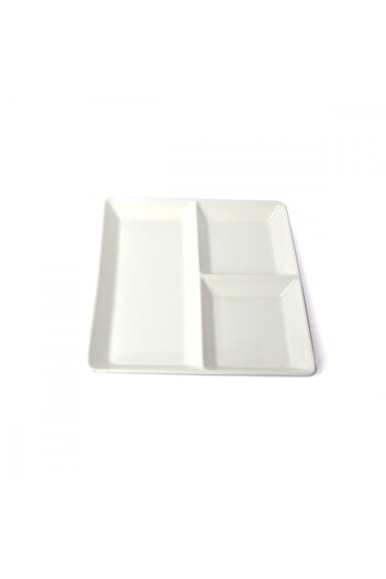 SQUALO Squalo - Elegant Rectangular Porcelain Serving Dish, White - 2.5x26.2x23 cm