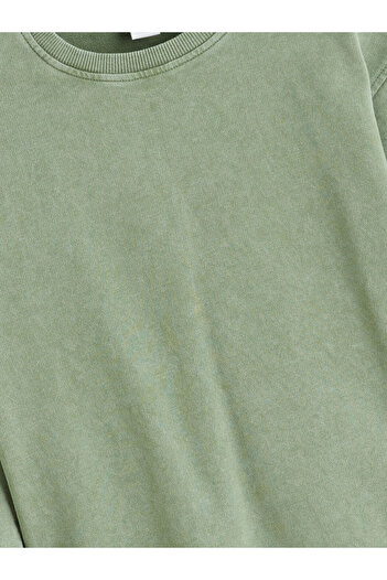 LC Waikiki Green Crew Neck Boy's Sweatshirt