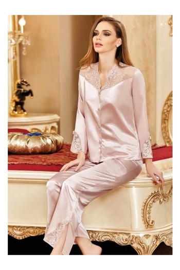 Nurteks Satin Powder Pajama Set - 5692