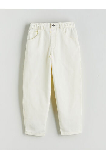 LC Waikiki Ecru Elastic Waist Boy's Trousers