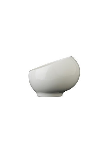 SQUALO Squalo - Elegant Round Serving Dish (Porcelain) with Sloped Edges, White - 11x15.5x15.5 cm