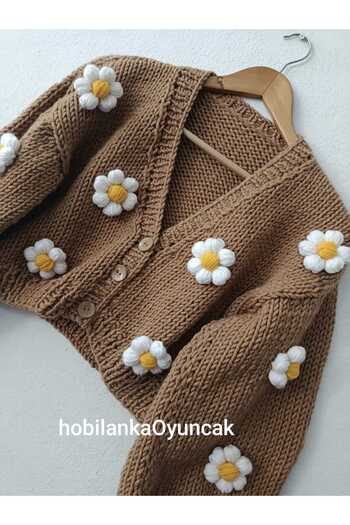 hobilanka Women's Rose Motif Cardigan