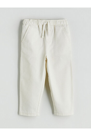LC Waikiki Beige Elastic Waist Gabardine Boys' Trousers