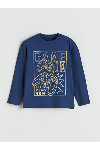 LC Waikiki Indigo Crew Neck Boys' T-Shirt