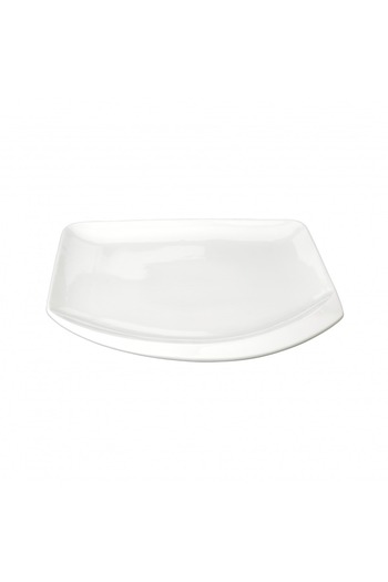 SQUALO Squalo Porcelain Plate with Semi-Circular Rim - White 25 x 25 x 2 cm