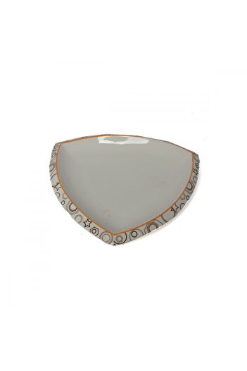 SQUALO Squalo - Triangular Serving Dish (Porcelain) with Elegant Engravings in a Contemporary Design - White 3.5x26.5x26.5 cm